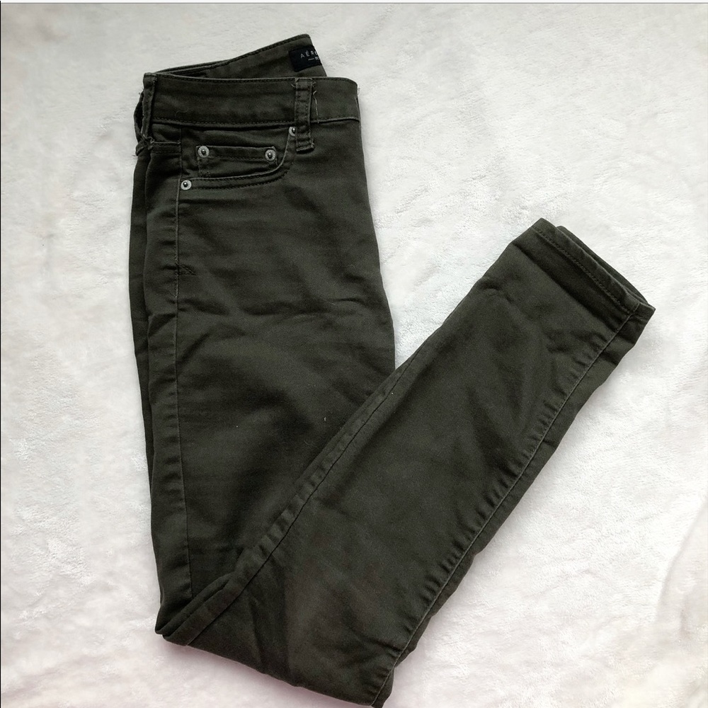 Aeropostal High Waisted Army Olive Green Jeggings